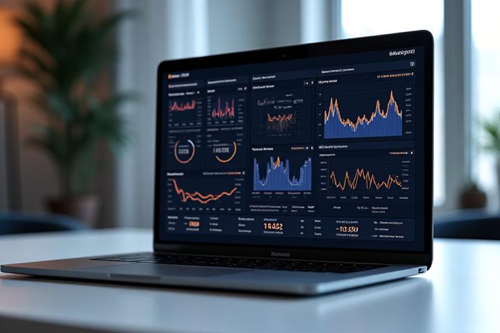Screenshot of the QuantumLeap Finance custom analytics application user interface on a MacBook Pro.